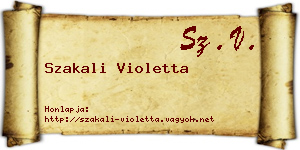 Szakali Violetta névjegykártya